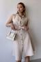 Women's Stone Double Pocket Belted Shirt Dress - 700-2945