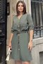 Women's Khaki Tunnel Detailed Pocketed Wear-Go Dress 700-3411