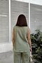 Women's Khaki Muslin Straw Detailed Blouse - 700-3424 - 4
