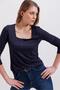 Women's Navy Blue Blouse - 700-3166 - 8