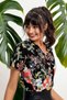 Women's Black Floral Shirt - 700-H5030