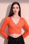 Women's Orange Double Breasted Blouse - 700-3324 - 4