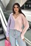 Women's Lilac V-Neck Blouse - 700-3587 - 4