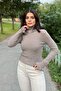 Women's Beige Knitwear Blouse - 700-K7525