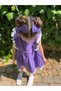 Baby Girl Dress Short Sleeve Ruffled Buckle Birthday Party Wedding Linen Casual Girl's Dress - 3