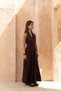 Rhonsa Lace-Up Burgundy Long Dress - 4