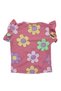 Girl's Plum Colored Daisy Patterned Shorts Set of 2 - 5