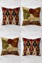 Autumn Leaves Patterned Hidden Zippered Throw Pillow Cover Sofa Pillow Case Set (4Pcs)