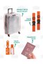 Transparent Suitcase Cover Set (Suitcase Cover-Suitcase Belt-Suitcase Tag-Passport Cover) with Orange Piping