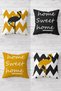Home Sweet Home Filamingo Combination Hidden Zippered Throw Pillow Cover Sofa Pillow Case Set (4Pcs)