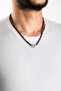 Lava Stone 50 cm Steel Men's Necklace - 4