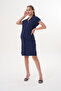 Shirt Collar Short Sleeve Striped Front Button Midi Length Maternity and Maternity Dress - 4