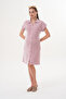 Shirt Collar Short Sleeve Striped Front Button Midi Length Maternity and Maternity Dress - 3