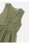 Girl's Gathered Dress - Green - 4
