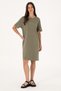 Women's Dark Khaki Crew Neck Mini Length Knitted Dress 50306431-Vr111 - 3