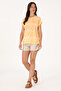 Women's Orange Patterned Crew Neck T-Shirt 50305761-Vr202 - 4