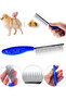 Cat Dog Hair Removal Comb Scarce Lump Opener Ergonomic Plastic Handle Single Sided Grooming Metal Comb - 3