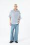 ZIPPER DETAILED STRIPED OVERSIZE KNITWEAR-SAX - 8
