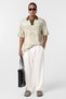 Washable Oversize Polo Neck T-Shirt Khaki - 3