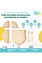 Silicone Feeding Set,with removable section, with Suction Plate, Spoon and Fork- Cream - 3