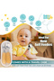 BabiesBasic 5 pc Set with silicone plate, bowl, cup and stainless steel cutlery with case - Yellow - 5