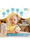 BabiesBasic 5 pc Set with silicone plate, bowl, cup and stainless steel cutlery with case - Beige - 5