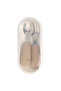 Stainless Steel Cutlery Set with Spoon and Fork with travel case - Cream