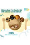 3 Piece Silicone Feeding Set, with Silicone Suction Plate, Spoon and Fork - Beige - 2