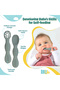 BabiesBasic Soft Tip BPA Free Silicone First Stage Training Spoon with Masher- Indigo - 2