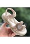 Velcro Girl Children's Sandals Fashion Stone Rabbit Figure Non-Slip (Light) Sole Sandals - 4