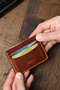 Mini Card Genuine Leather Handmade Men's Card Holder.Birthday&Father's Day&Valentine's Day Gift - 2