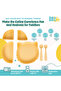 Silicone Feeding Set,with removable section,with Suction Plate, Spoon and Fork- Yellow - 3