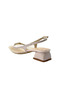 Kindep Closed Toe Short Wide Heeled Women's Shoes Beige - 4