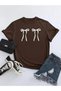 Women's printed crew neck T-shirt with ribbon