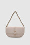 Selra Buckle Detailed Shoulder Bag with Magnet Closure and Inner Pocket Cream