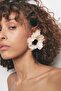 White Big Flower Earrings - 5