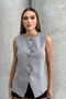 Women's Long Double Crepe Woven Vest 1089 - 2