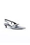 Metallic Slingback Kitten Heel Pumps - 2
