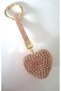 Luxury Gift Zircon Stone Beige Color Heart Keychain 13.5 cm - 4