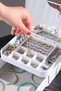 Urve House Multi-Compartment Makeup Jewelry Organizer with Drawers and Mirror Cream Ur-3438 - 5