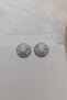Straw Half Ball Silver Color Women's Earrings - 3