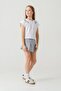Printed Bottom Pleated Embroidered Girl's Shorts - T-Shirt Set - 7