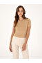 Sand Regular Fit Crop T-Shirt 50306945-Vr085