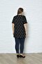 Plus Size V-Neck Black Loose Cut Lycra Blouse - 6