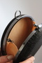 Women's Black Round Stone Detailed Bracelet Handle Evening Dress Clutch Bag - 5