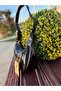 Women's Black Patent Leather Baguette Model Shoulder Bag - 4