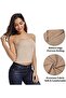 Women's Seamless Strapless Crop Top Tube Top Inner Camisole, Free Size Beige - 7