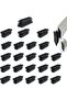 YouU 24 Pcs Rectangle Black Plastic Plug End Cap Furniture Chair Leg Foot Cover Cap Tubing Inserts E