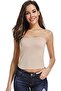 Women's Seamless Strapless Crop Top Tube Top Inner Camisole, Free Size Beige - 3