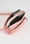 Women's Squirrel Pink 4 Compartment Faux Leather Medium Size Zipper Closure Handbag and Shoulder Bag - 4